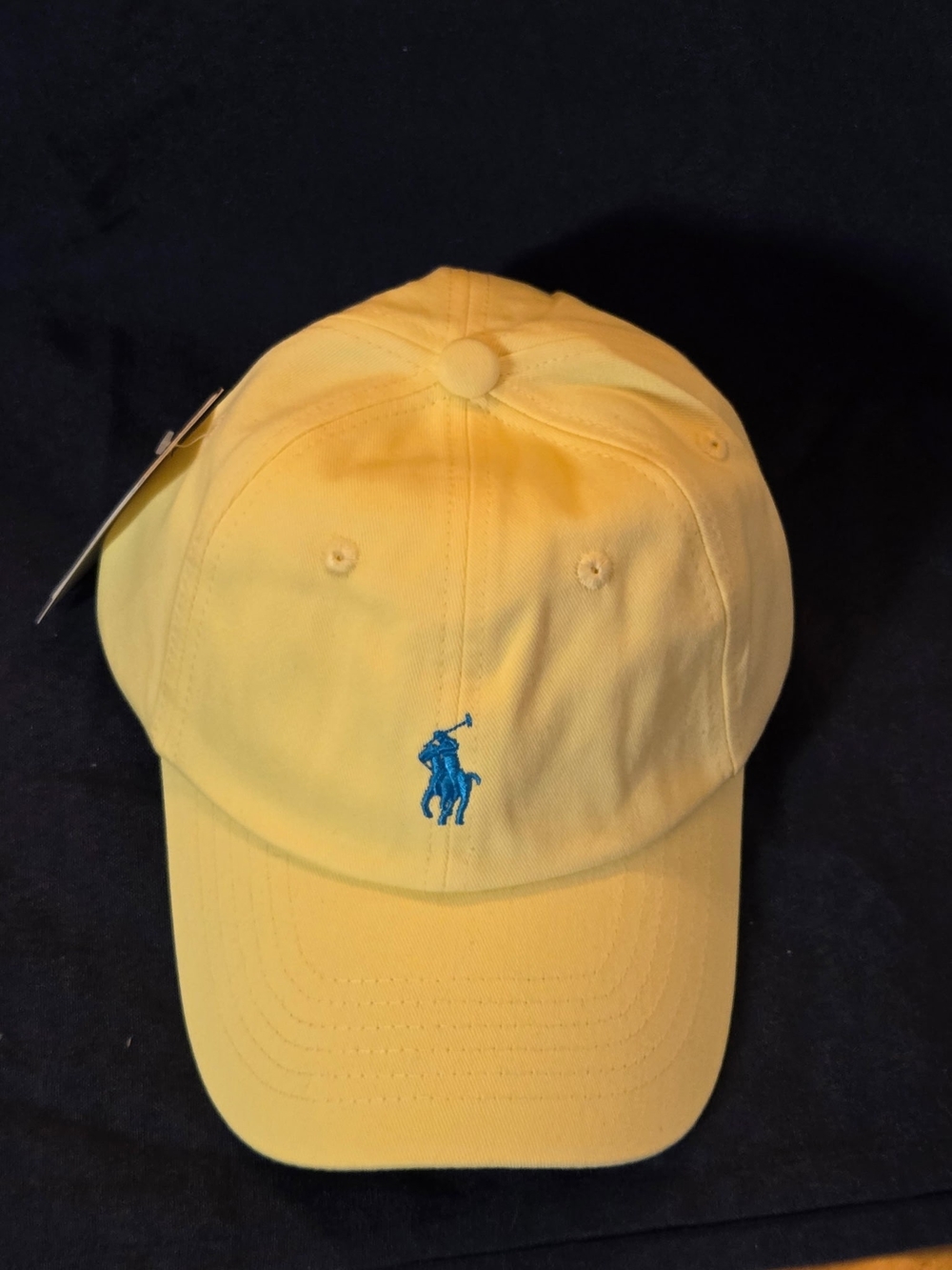Polo by Ralph Lauren Yellow Baseball Cap with Blue Pony - Picture 2 of 14